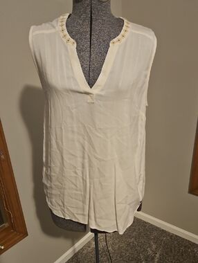 Eddie Bauer Rayon Sleeveless Striped Blouse